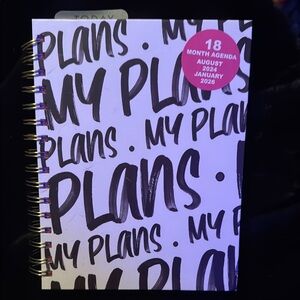 Black and White Spiral Notebook Planner 2024-2026